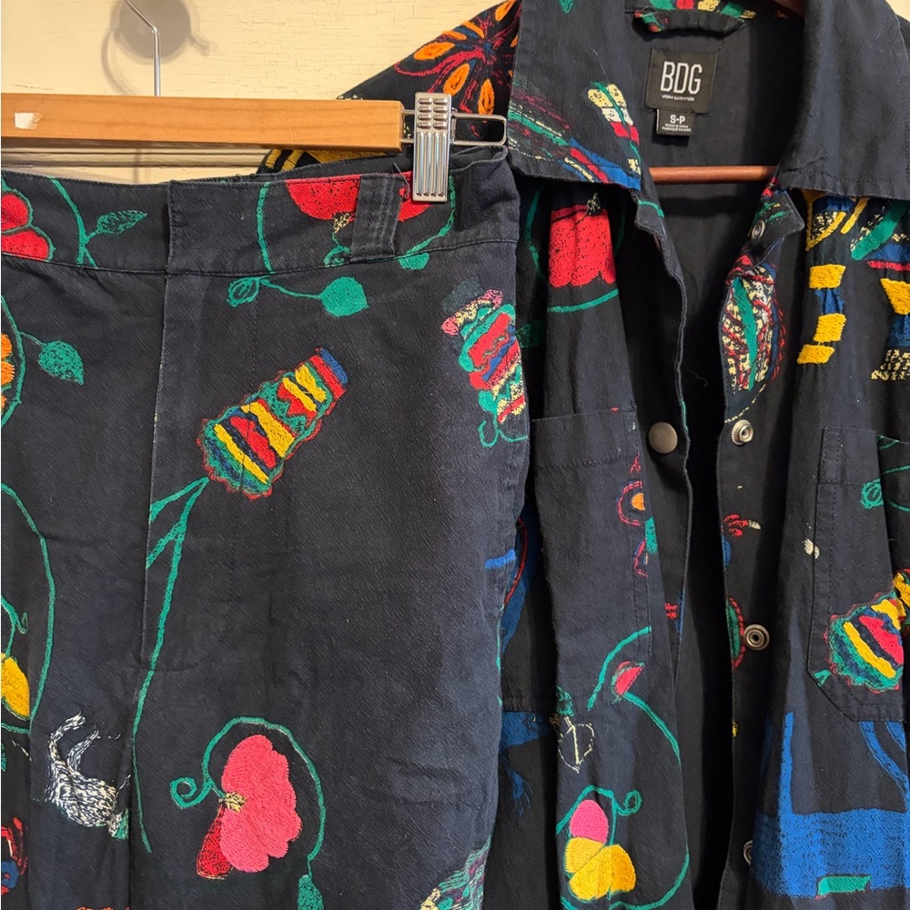 BDG Multicolor Floral Jacket and Pants Set